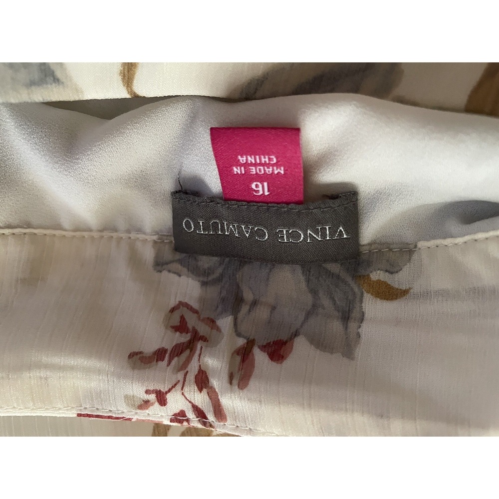 NWT Vince Camuto Oasis Bloom Pearl Ivory Floral Blouse Skirt set Summer Sz XL/16 - Picture 8 of 9